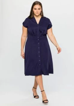 Kleid Mit Knopfleiste Und Weitem Rock -Sheego Verkaufe 14405502018 04CST 00 SH