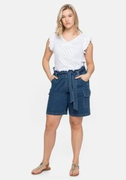 Sheego Jeans-Shorts Mit Paperbagbund Und Cargotaschen -Sheego Verkaufe 14409000327 04CYR 02 SH