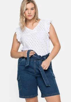 Sheego Jeans-Shorts Mit Paperbagbund Und Cargotaschen -Sheego Verkaufe 14409000327 04CYY 02 SH