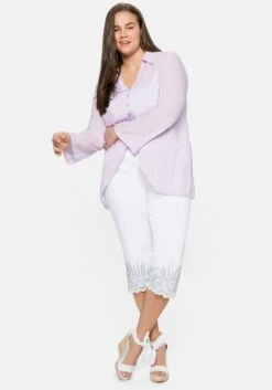 Sheego 3/4-Jeans Mit Stickerei Und Spitze Am Saum -Sheego Verkaufe 14415100299 04CJ9 02 SH