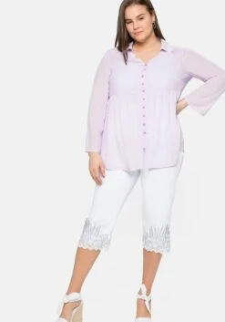 Sheego 3/4-Jeans Mit Stickerei Und Spitze Am Saum -Sheego Verkaufe 14415100299 04CJG 02 SH