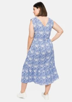 Sheego Trägerkleid Mit V-Ausschnitt Und Alloverprint -Sheego Verkaufe 14415400429 04CQI 02 SH