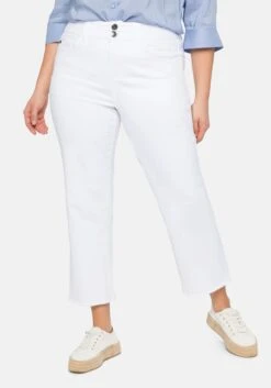 Sheego High-Waist-Jeans In Ankle-Länge, Mit Offenem Saum