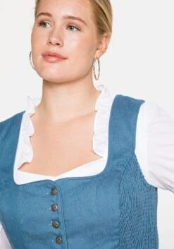 Sheego Dirndl Im Denim-Look, Mit Bedruckter Schürze -Sheego Verkaufe 14419100053 04AVC 02 SH