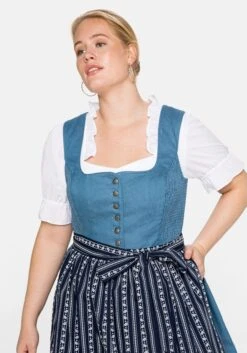 Sheego Dirndl Im Denim-Look, Mit Bedruckter Schürze -Sheego Verkaufe 14419100053 04AVE 02 SH