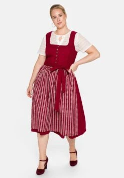 Sheego Dirndl In Midilänge, Mit Spitzenbluse Und Schürze
