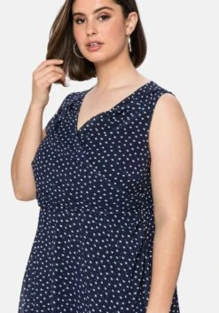 Sheego Chiffonkleid In Wickeloptik, Mit Pünktchendruck -Sheego Verkaufe 14424100452 04D73 02 SH