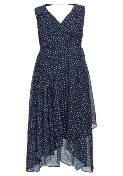 Sheego Chiffonkleid In Wickeloptik, Mit Pünktchendruck -Sheego Verkaufe 14424100452 04D74 00 SH