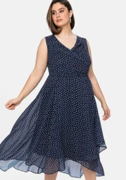 Sheego Chiffonkleid In Wickeloptik, Mit Pünktchendruck