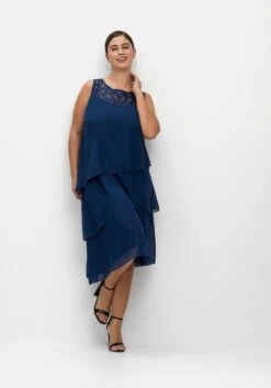 Sheego Cocktailkleid Im Layerlook, Mit Pailletten