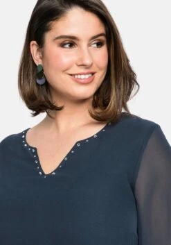 Sheego Chiffonkleid Mit Schmucksteinen Am Ausschnitt -Sheego Verkaufe 14424500035 04D5F 02 SH