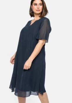 Sheego Chiffonkleid Mit Schmucksteinen Am Ausschnitt -Sheego Verkaufe 14424500035 04D5H 02 SH