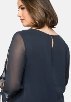 Sheego Chiffonkleid Im Lagenlook, Mit Geschlitztem Ärmel -Sheego Verkaufe 14425300035 04D40 02 SH