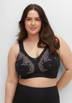 Sheego BH Ohne Bügel, Im Doppelpack, 1x Mit Spitzenbesatz