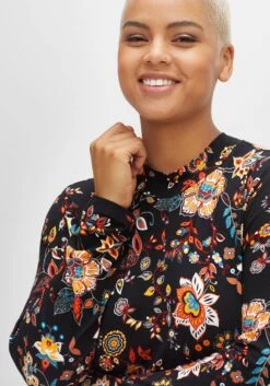 Jerseykleid Mit Weit Schwingendem Rock, Blumenprint -Sheego Verkaufe 14458200377 04ENT 02 SH