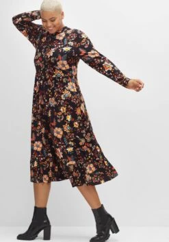 Jerseykleid Mit Weit Schwingendem Rock, Blumenprint -Sheego Verkaufe 14458200377 04ENV 02 SH