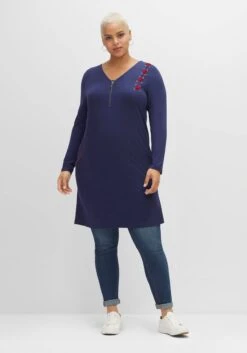 Jerseykleid Mit Schnürung Und Reißverschluss