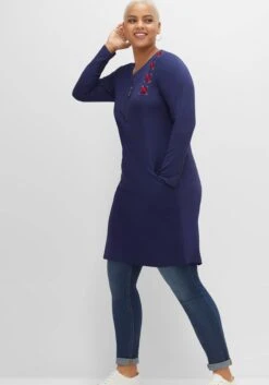 Jerseykleid Mit Schnürung Und Reißverschluss -Sheego Verkaufe 14460400018 04F7N 02 SH