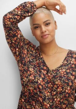 Knielanges Jerseykleid Mit Blumenprint -Sheego Verkaufe 14463400377 04EOM 02 SH