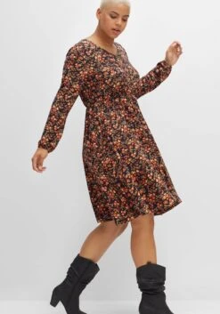 Knielanges Jerseykleid Mit Blumenprint -Sheego Verkaufe 14463400377 04EOO 02 SH