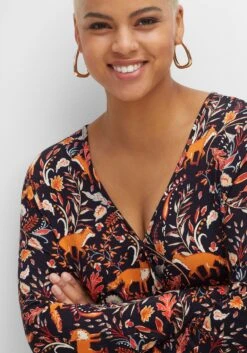 Jerseykleid In Wickeloptik Mit Tiefem V-Ausschnitt -Sheego Verkaufe 14463600377 04EVL 02 SH