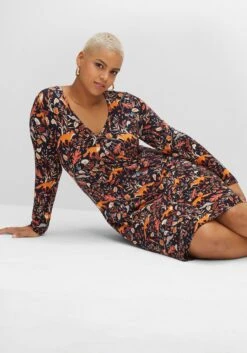 Jerseykleid In Wickeloptik Mit Tiefem V-Ausschnitt -Sheego Verkaufe 14463600377 04EVN 02 SH