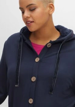 Sweatjacke Mit Kapuze, Knopfleiste Und Taschen -Sheego Verkaufe 14466500035 04ERB 02 SH