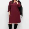 Sheego Shirtkleid Mit Gerafften 3/4-Ärmeln