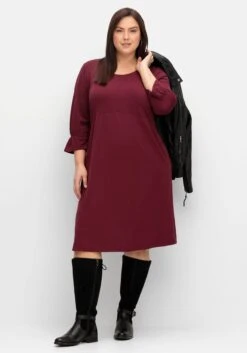 Sheego Shirtkleid Mit Gerafften 3/4-Ärmeln