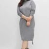 Sheego Strickkleid Mit Tunnelzug Am Saum, In Midilänge