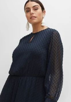 Sheego Chiffonkleid In Maxilänge, Mit Punkte-Struktur -Sheego Verkaufe 14475900035 04FXS 02 SH