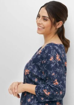 Sheego Relax-Sweatshirt Mit 3/4-Arm Und Weitem Rundhals -Sheego Verkaufe 14476200452 04G0M 02 SH