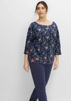 Sheego Relax-Sweatshirt Mit 3/4-Arm Und Weitem Rundhals -Sheego Verkaufe 14476200452 04G0N 02 SH