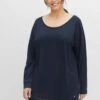Sheego Relax-Shirtkleid Mit Weitem Rundhals Und Kontrastnaht
