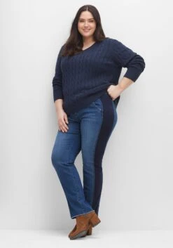 Sheego Gerade Jeans Mit Jersey-Einsätzen Seitlich Am Bein -Sheego Verkaufe 14479500053 04FNC 02 SH