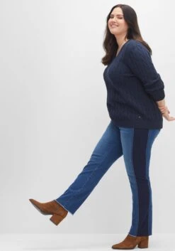 Sheego Gerade Jeans Mit Jersey-Einsätzen Seitlich Am Bein -Sheego Verkaufe 14479500053 04FNJ 02 SH