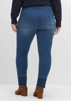 Sheego Schmale Jeans Mit Kontrastsaum Und Crinkle-Effekt -Sheego Verkaufe 14479700053 04FQ4 02 SH