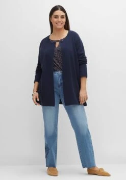 Sheego Gerade Jeans Mit Blumenstickereien -Sheego Verkaufe 14479800053 04FVU 02 SH