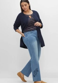 Sheego Gerade Jeans Mit Blumenstickereien -Sheego Verkaufe 14479800053 04FW1 02 SH