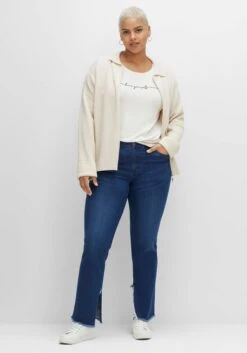 Sheego Gerade Jeans Mit Geschlitztem Innensaum -Sheego Verkaufe 14480000053 04FI8 02 SH