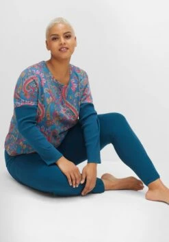 Lounge-Langarmshirt Mit Paisleydruck -Sheego Verkaufe 14481400468 04FOK 02 SH