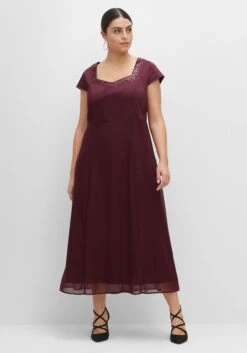 Sheego Abendkleid Mit Pailletten Und Chiffon-Rockteil