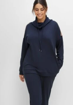 Sheego Relax-Sweatshirt Mit Schalkragen Und Kontraststreifen -Sheego Verkaufe 14485900018 04FEO 02 SH