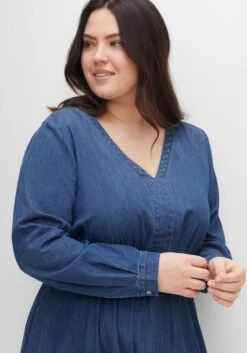 Sheego Jeanskleid Mit V-Ausschnitt Und Taillenbund -Sheego Verkaufe 14487000327 04G20 02 SH