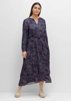 Sheego Maxikleid Mit Alloverprint Und Weitem Rock