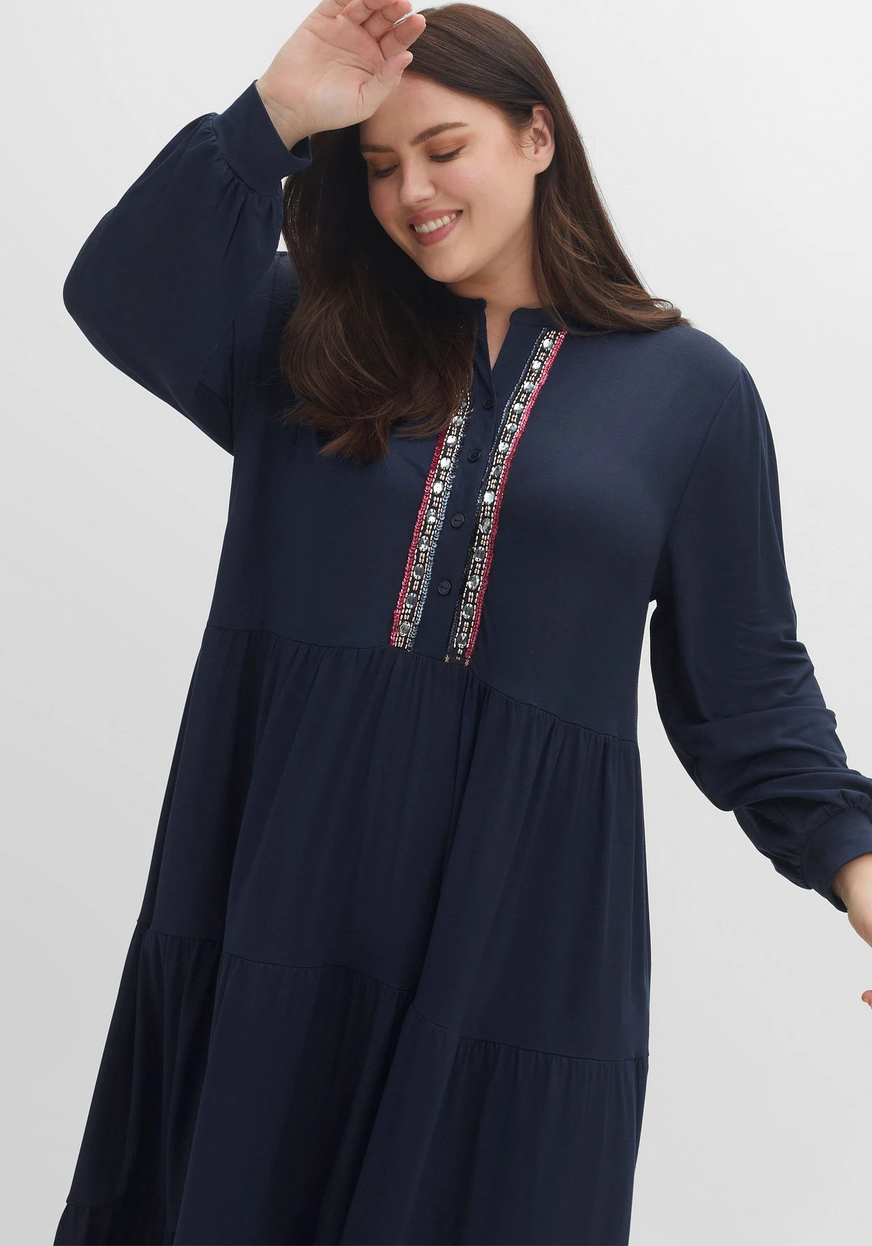 Sheego Stufenkleid Im Boho-Stil, Aus Jersey 6 Sheego Stufenkleid Im Boho-Stil, Aus Jersey – Bild 6