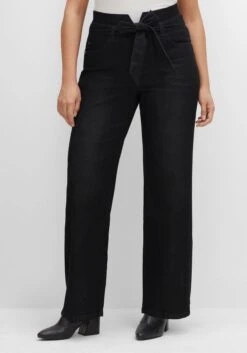 Sheego Weite Jeans Mit Dekorativem High-Waist-Bund