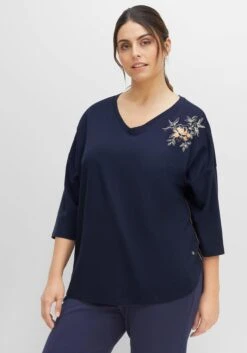 Sheego Relaxshirt Mit Blumendruck Und 3/4-Ärmeln