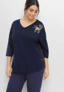 Sheego Relaxshirt Mit Blumendruck Und 3/4-Ärmeln -Sheego Verkaufe 14506200018 04GP7 02 SH