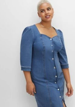 Figurbetontes Jeanskleid Mit Druckknopfleiste -Sheego Verkaufe 14507000053 04GH6 02 SH